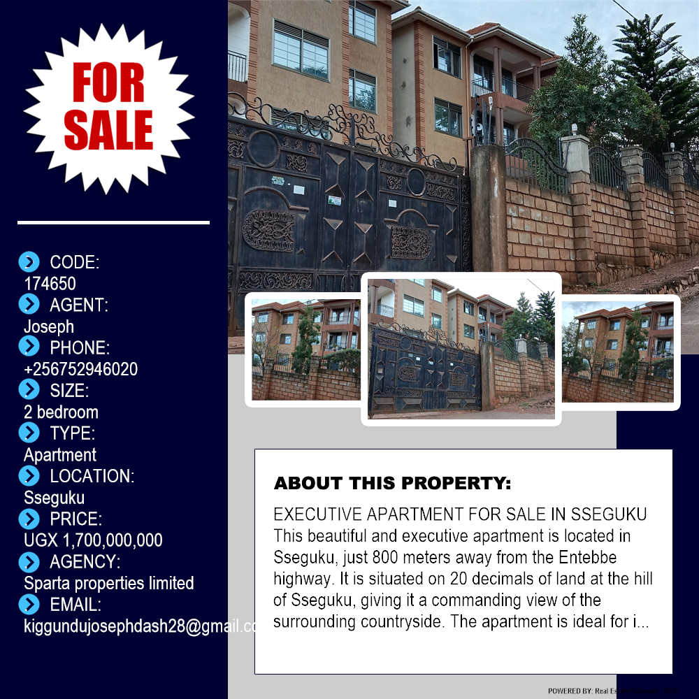 2 bedroom Apartment  for sale in Seguku Wakiso Uganda, code: 174650