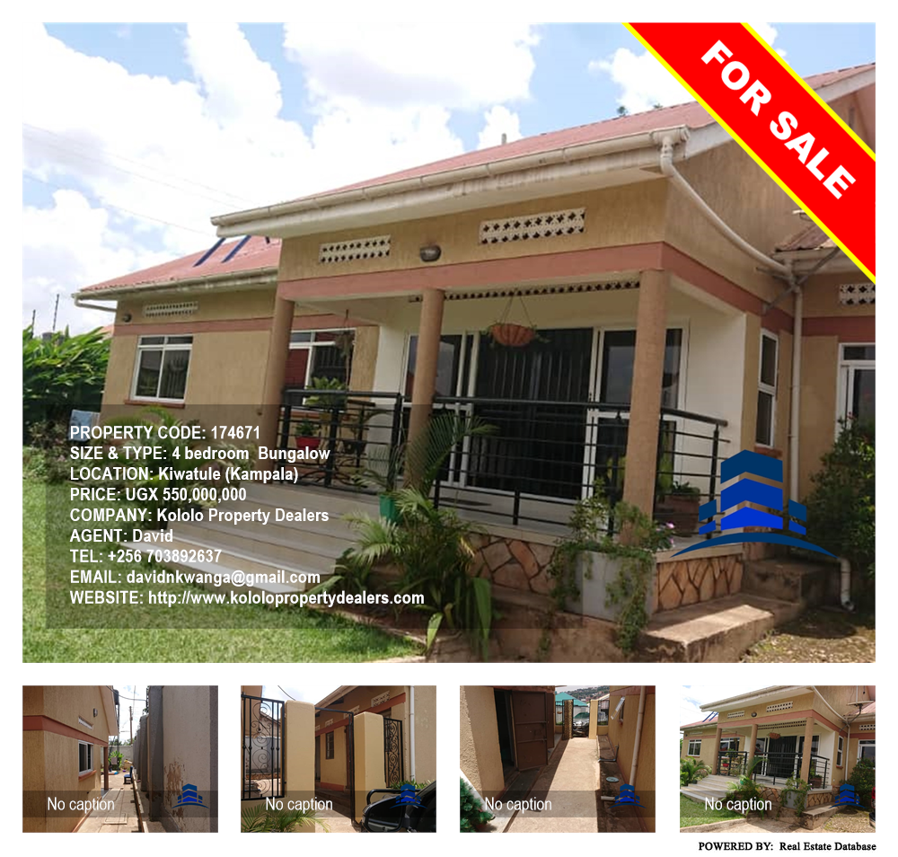 4 bedroom Bungalow  for sale in Kiwaatule Kampala Uganda, code: 174671