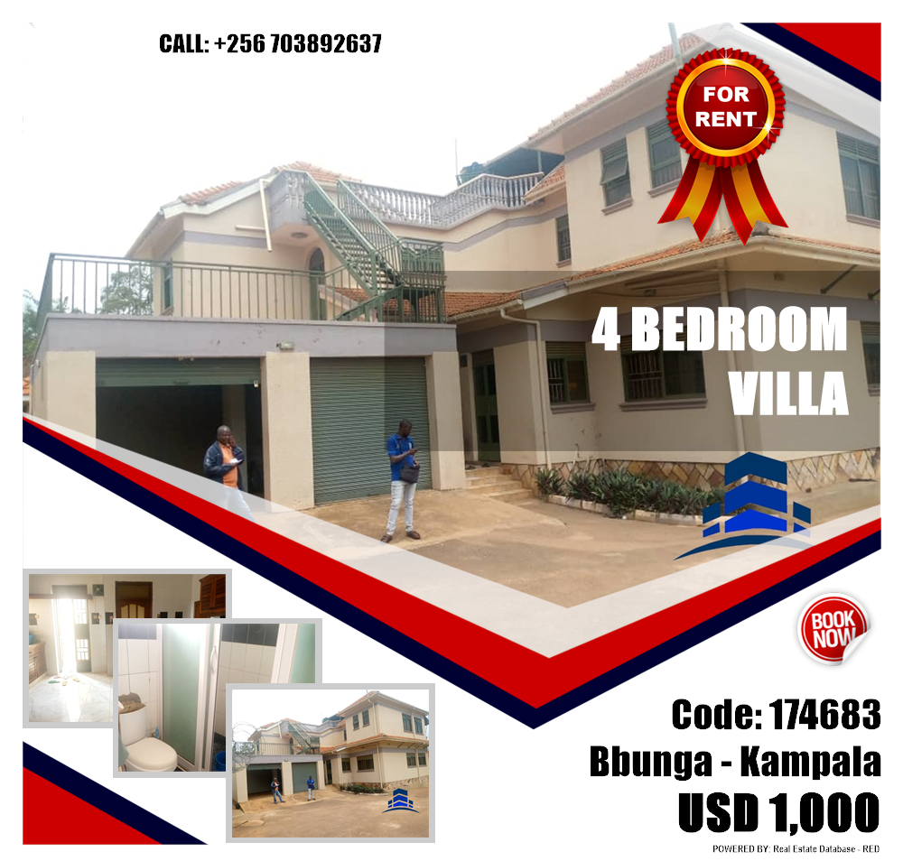 4 bedroom Villa  for rent in Bbunga Kampala Uganda, code: 174683