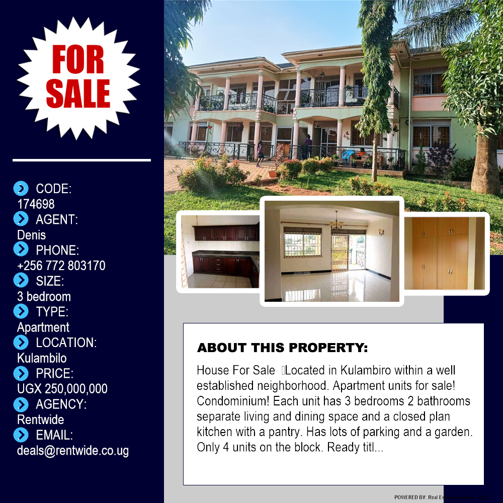 3 bedroom Apartment  for sale in Kulambilo Kampala Uganda, code: 174698