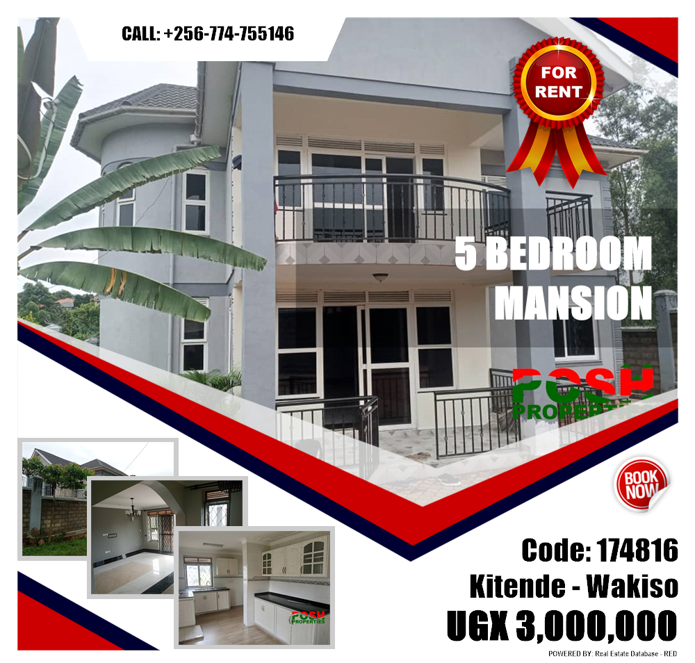5 bedroom Mansion  for rent in Kitende Wakiso Uganda, code: 174816
