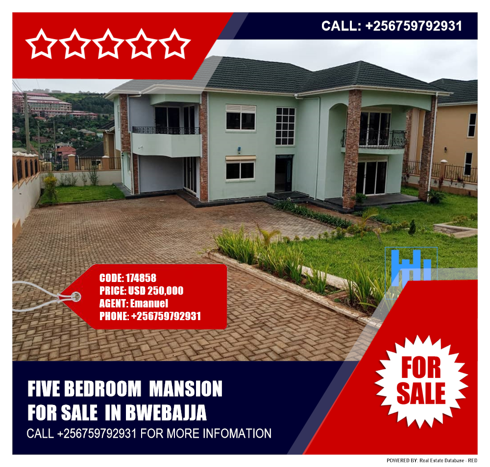 5 bedroom Mansion  for sale in Bwebajja Wakiso Uganda, code: 174858