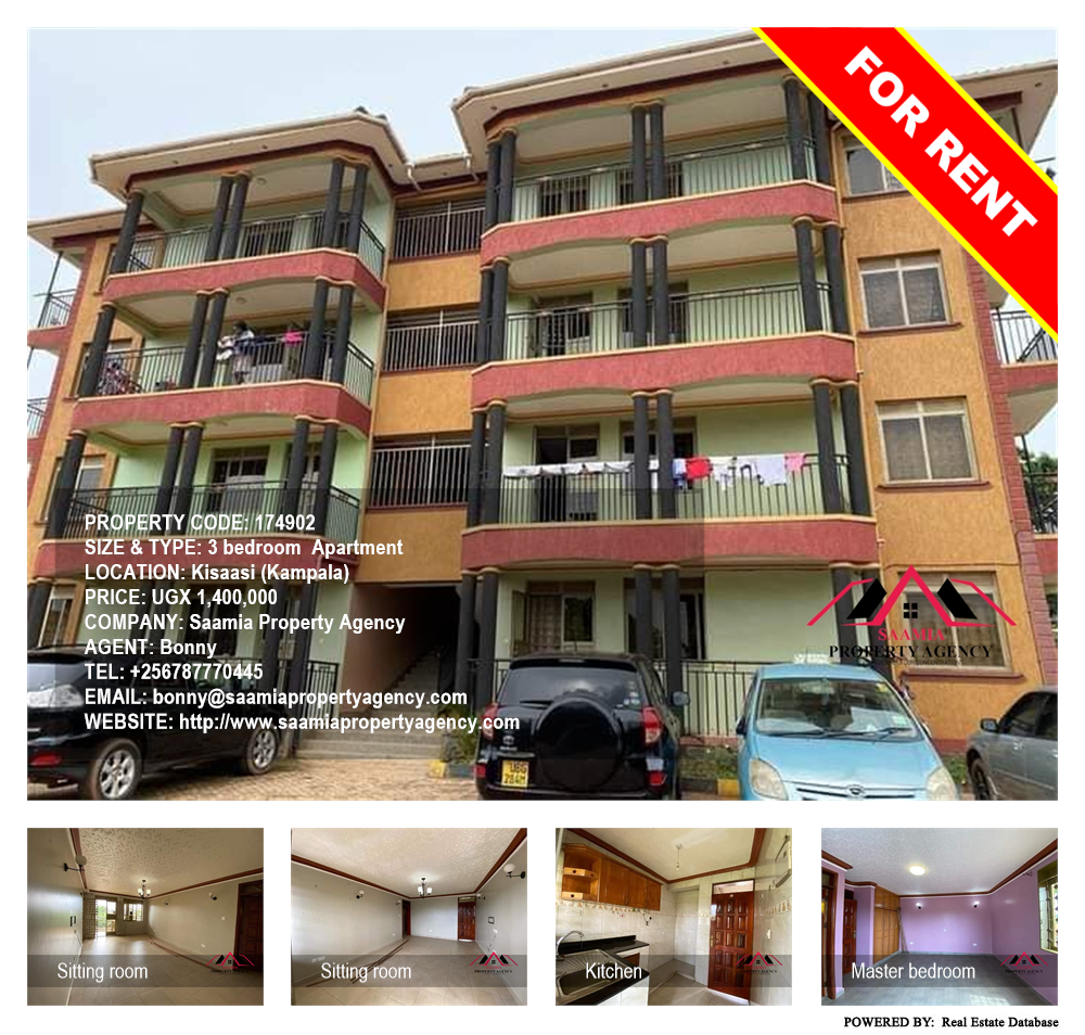 3 bedroom Apartment  for rent in Kisaasi Kampala Uganda, code: 174902