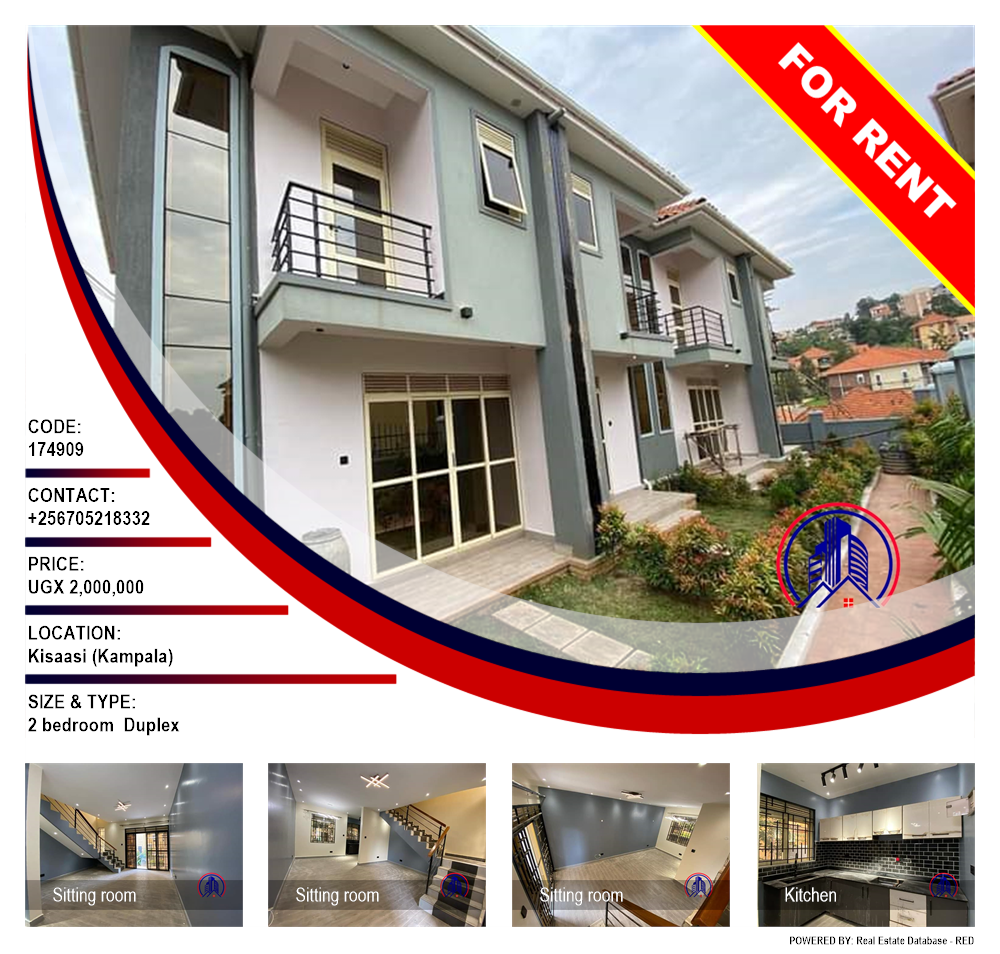 2 bedroom Duplex  for rent in Kisaasi Kampala Uganda, code: 174909