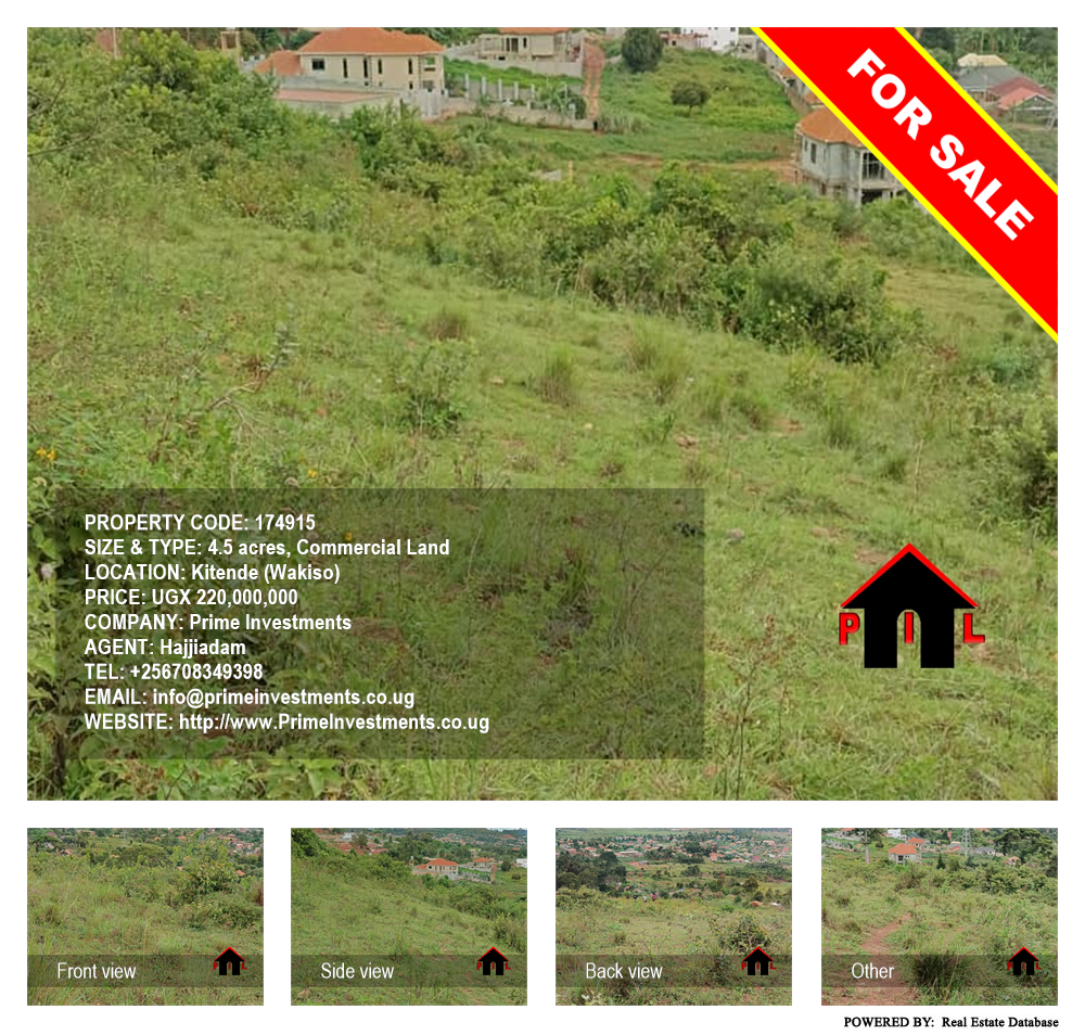 Commercial Land  for sale in Kitende Wakiso Uganda, code: 174915