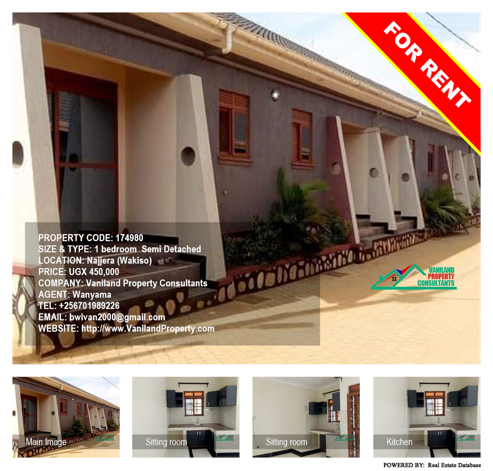1 bedroom Semi Detached  for rent in Najjera Wakiso Uganda, code: 174980