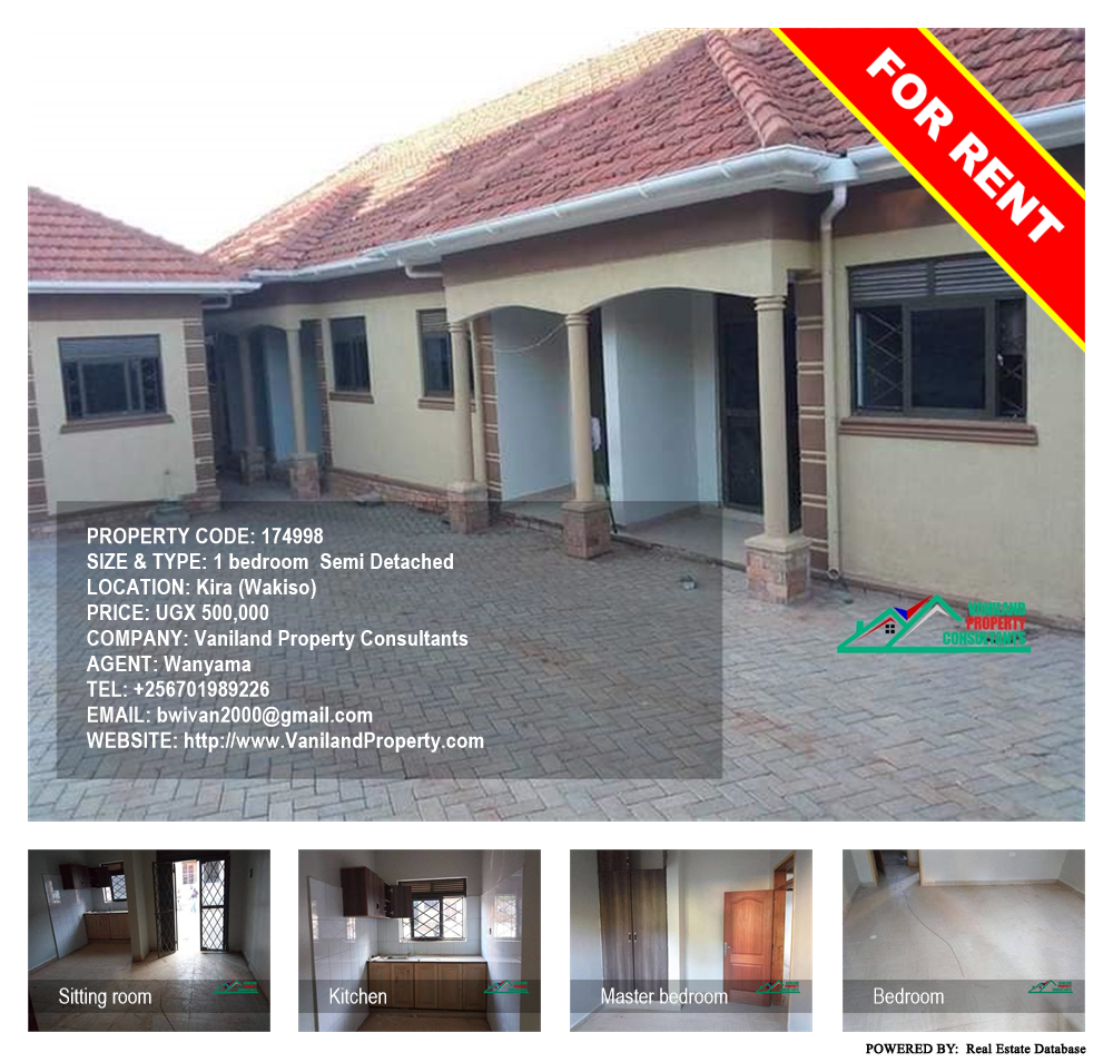 1 bedroom Semi Detached  for rent in Kira Wakiso Uganda, code: 174998