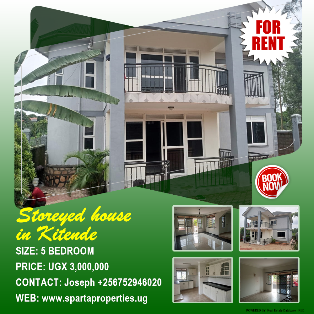 5 bedroom Storeyed house  for rent in Kitende Wakiso Uganda, code: 175010