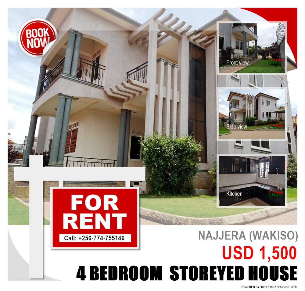 4 bedroom Storeyed house  for rent in Najjera Wakiso Uganda, code: 175055