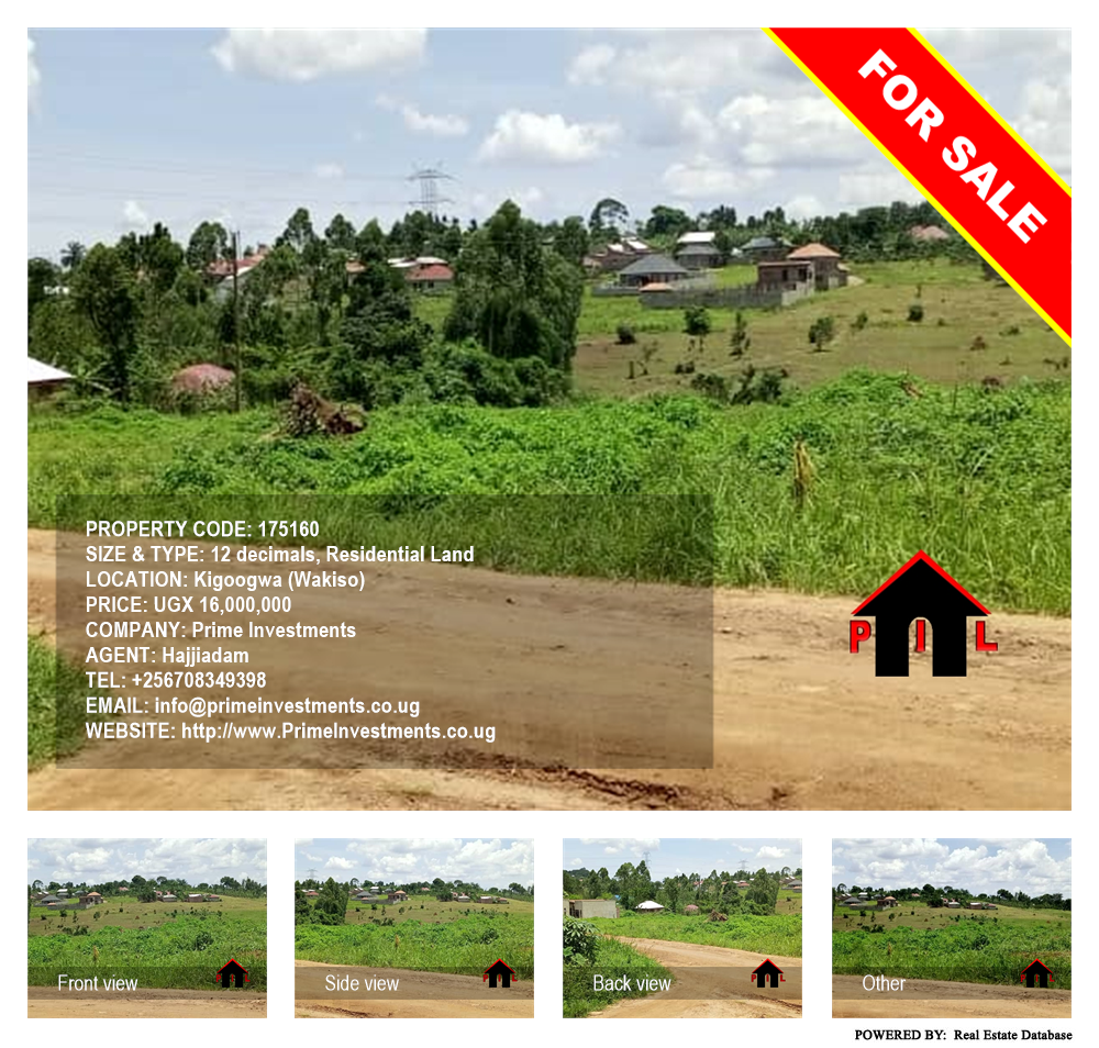 Residential Land  for sale in Kigoogwa Wakiso Uganda, code: 175160