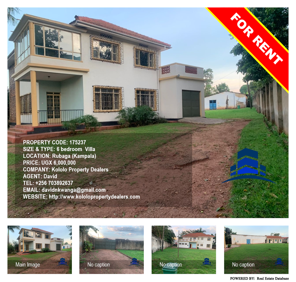 6 bedroom Villa  for rent in Rubaga Kampala Uganda, code: 175237