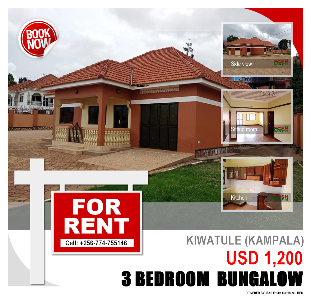3 bedroom Bungalow  for rent in Kiwaatule Kampala Uganda, code: 175254