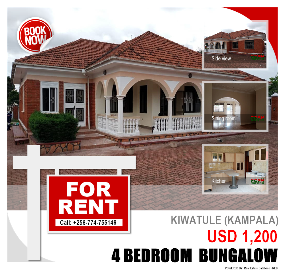 4 bedroom Bungalow  for rent in Kiwaatule Kampala Uganda, code: 175426