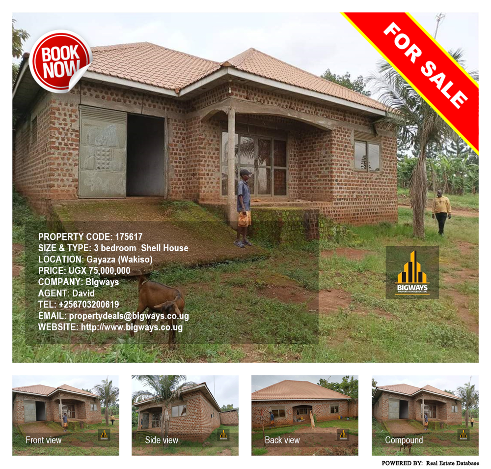 3 bedroom Shell House  for sale in Gayaza Wakiso Uganda, code: 175617