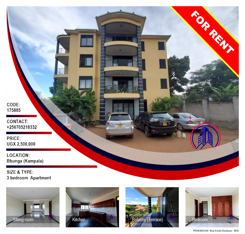 3 bedroom Apartment  for rent in Bbunga Kampala Uganda, code: 175885