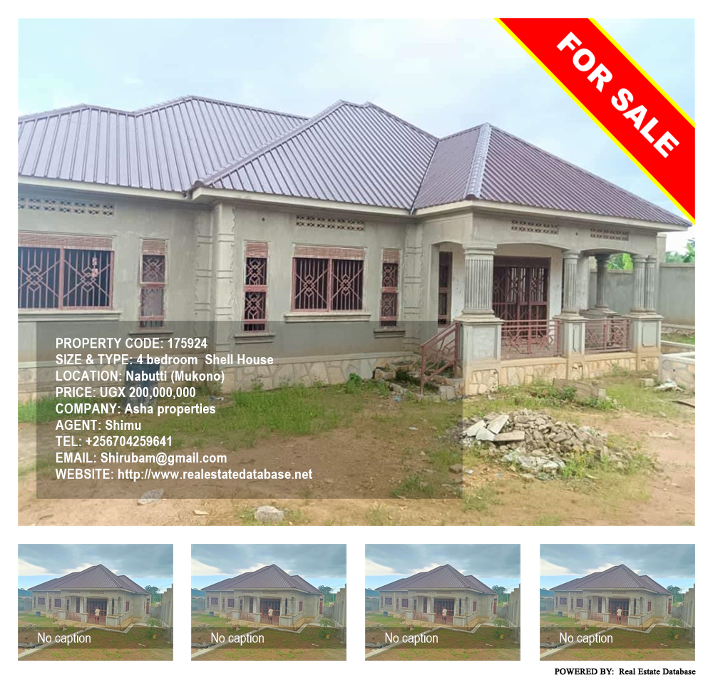 4 bedroom Shell House  for sale in Nabutti Mukono Uganda, code: 175924