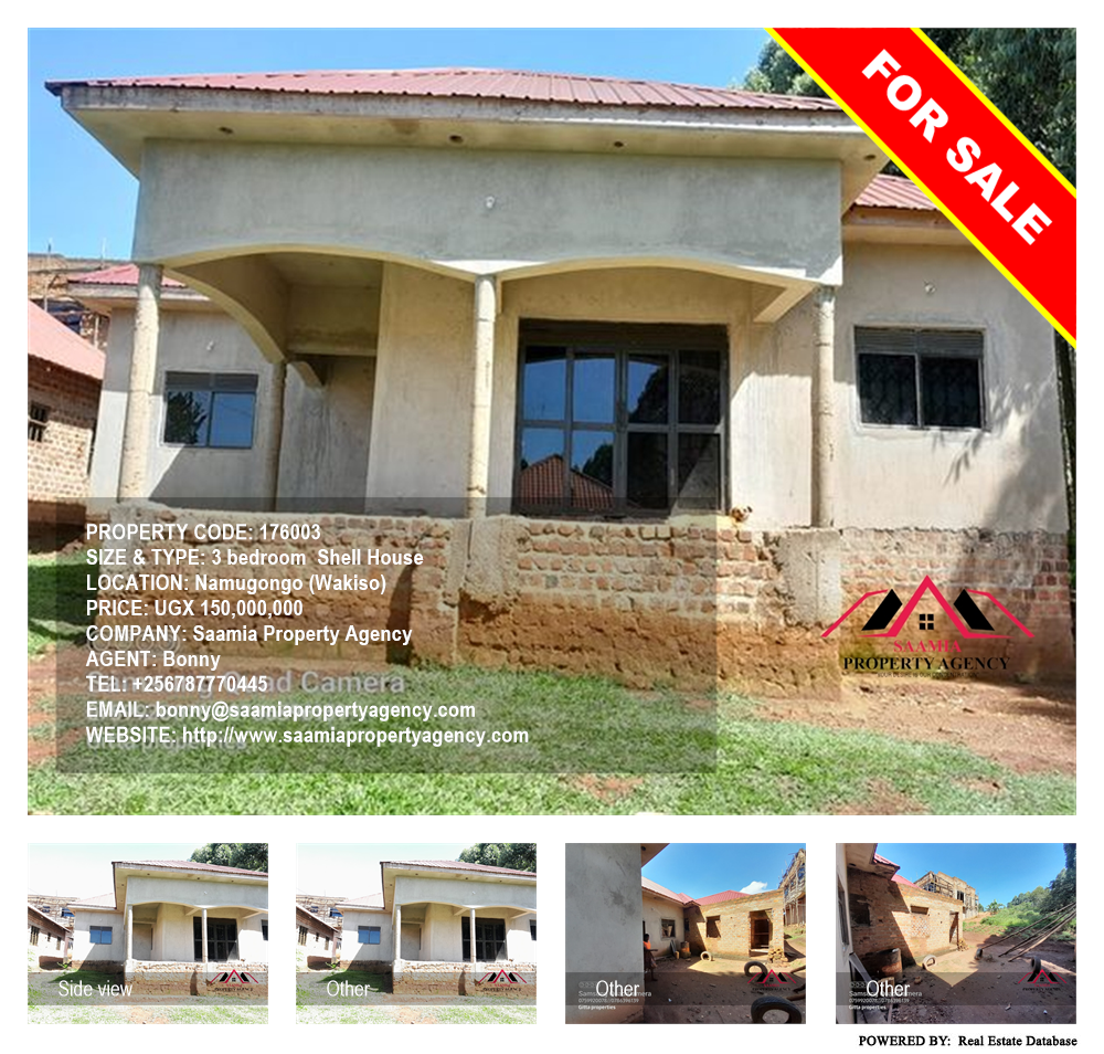 3 bedroom Shell House  for sale in Namugongo Wakiso Uganda, code: 176003