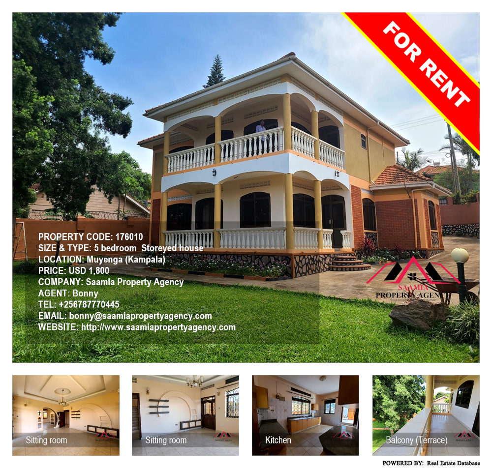 5 bedroom Storeyed house  for rent in Muyenga Kampala Uganda, code: 176010