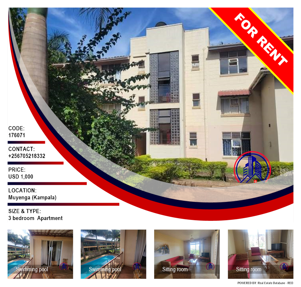 3 bedroom Apartment  for rent in Muyenga Kampala Uganda, code: 176071