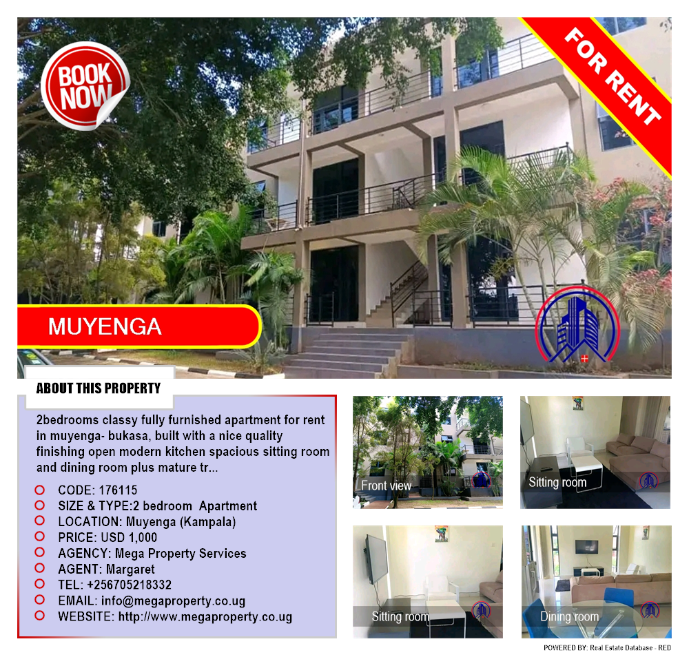 2 bedroom Apartment  for rent in Muyenga Kampala Uganda, code: 176115