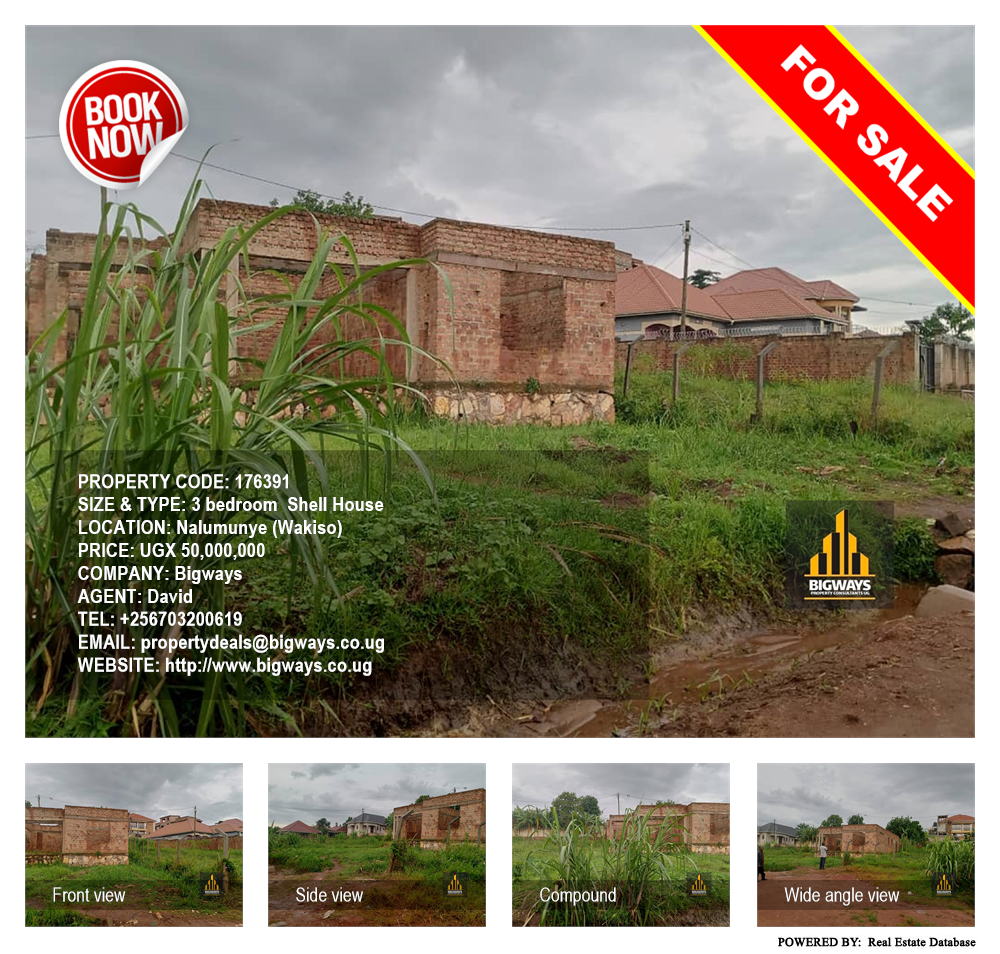 3 bedroom Shell House  for sale in Nalumunye Wakiso Uganda, code: 176391