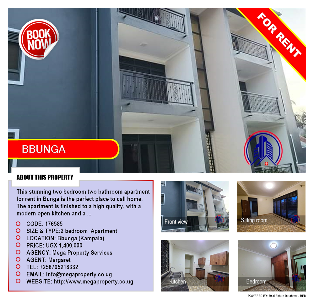 2 bedroom Apartment  for rent in Bbunga Kampala Uganda, code: 176585