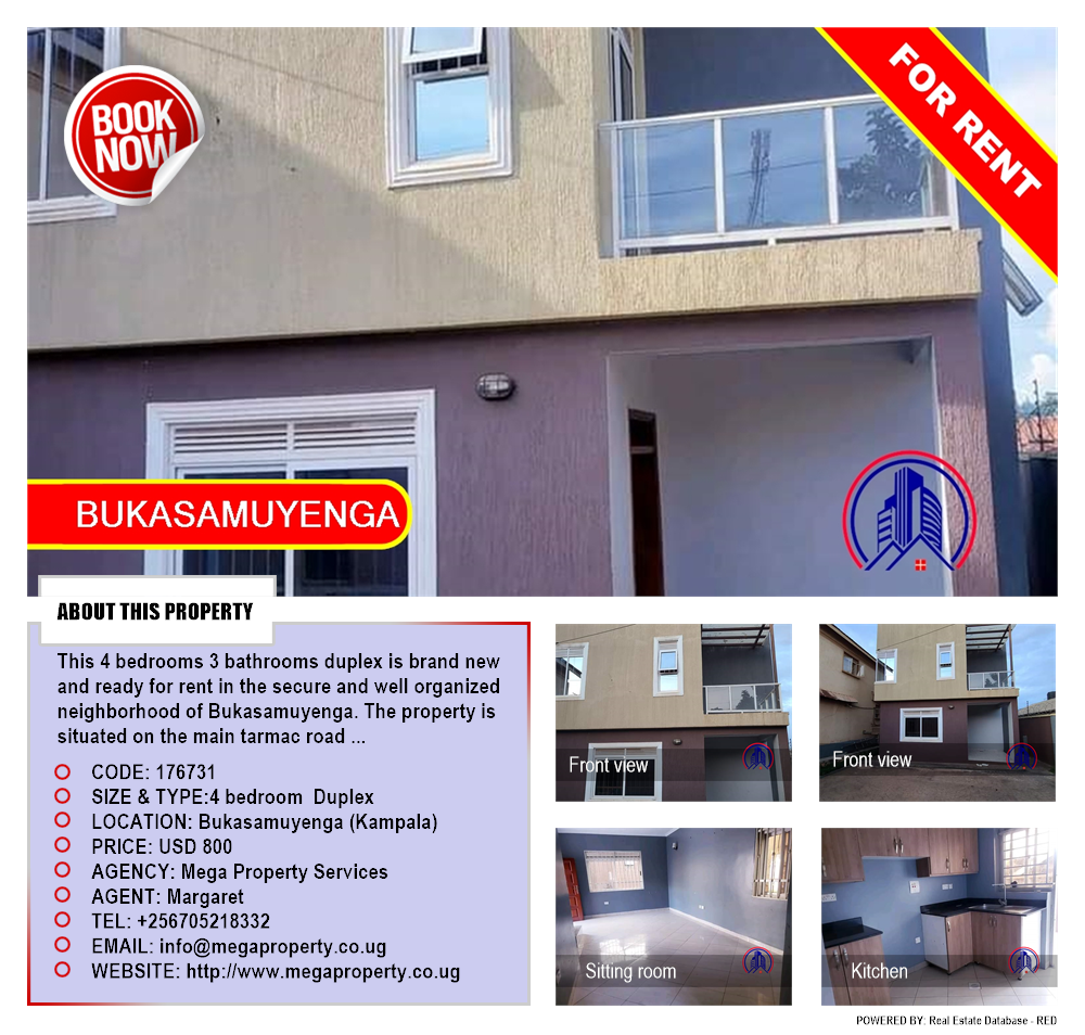 4 bedroom Duplex  for rent in Bukasa Kampala Uganda, code: 176731