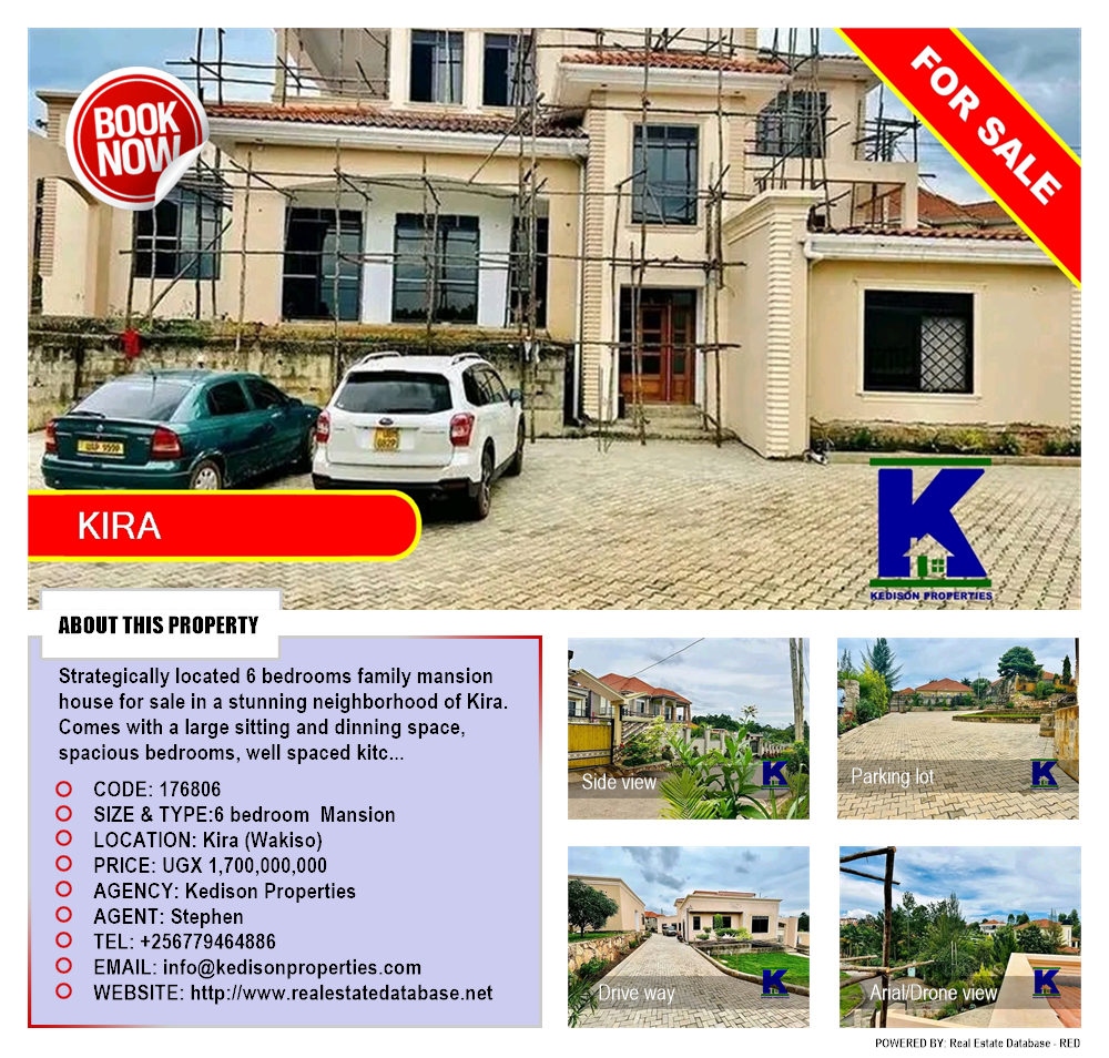 6 bedroom Mansion  for sale in Kira Wakiso Uganda, code: 176806