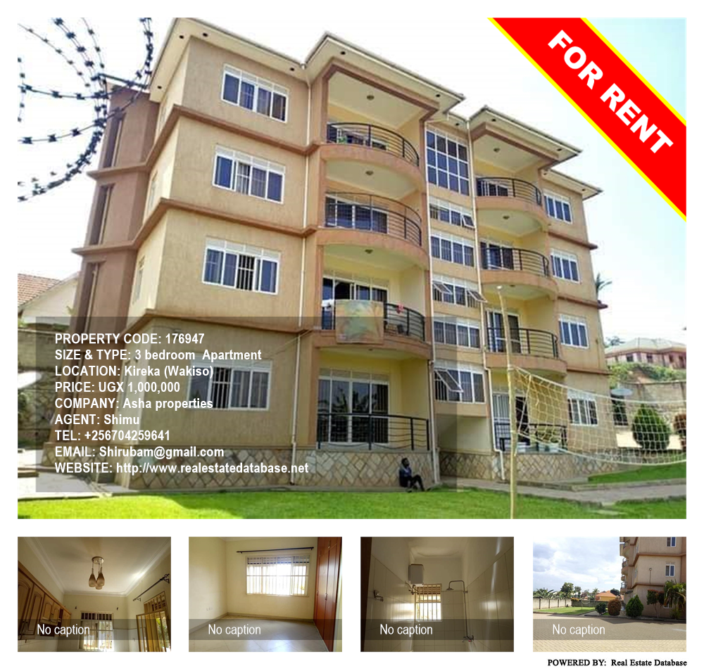 3 bedroom Apartment  for rent in Kireka Wakiso Uganda, code: 176947