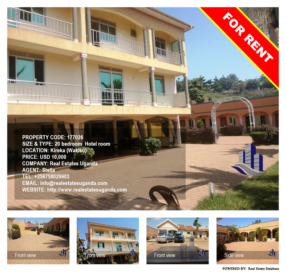20 bedroom Hotel room  for rent in Kireka Wakiso Uganda, code: 177026