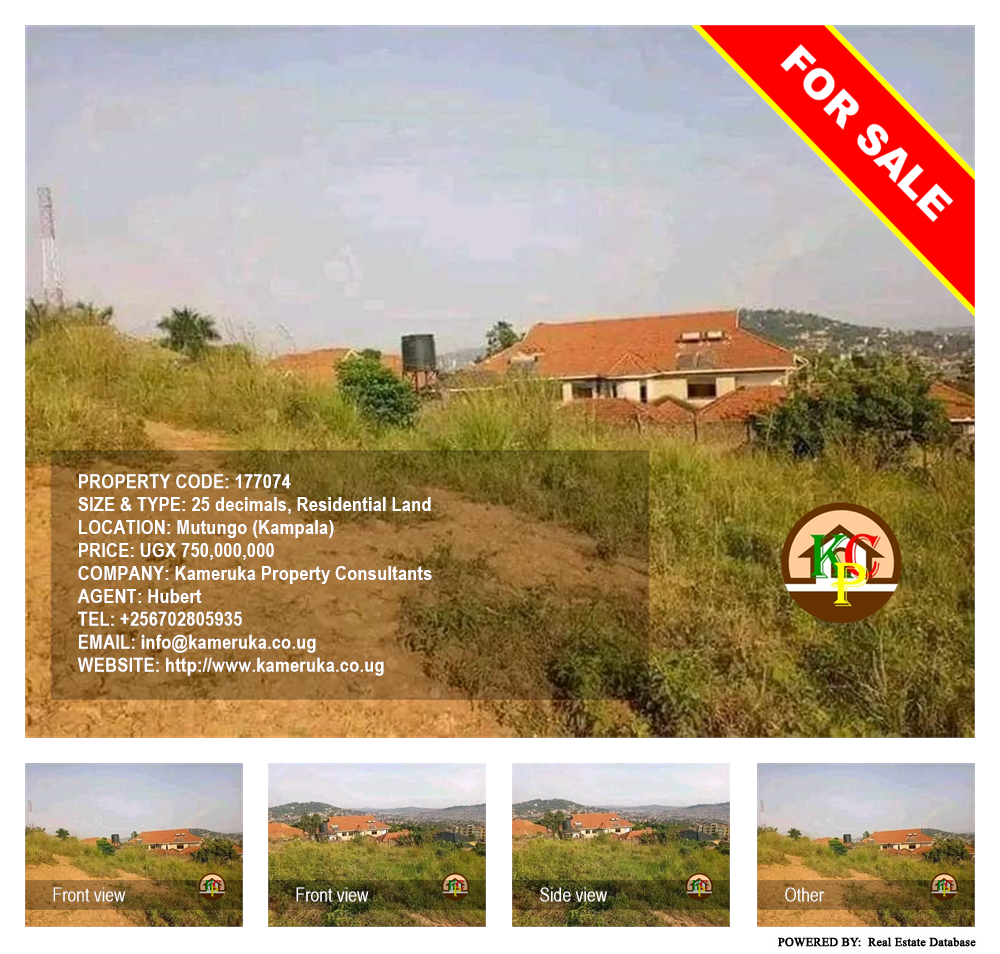 Residential Land  for sale in Mutungo Kampala Uganda, code: 177074