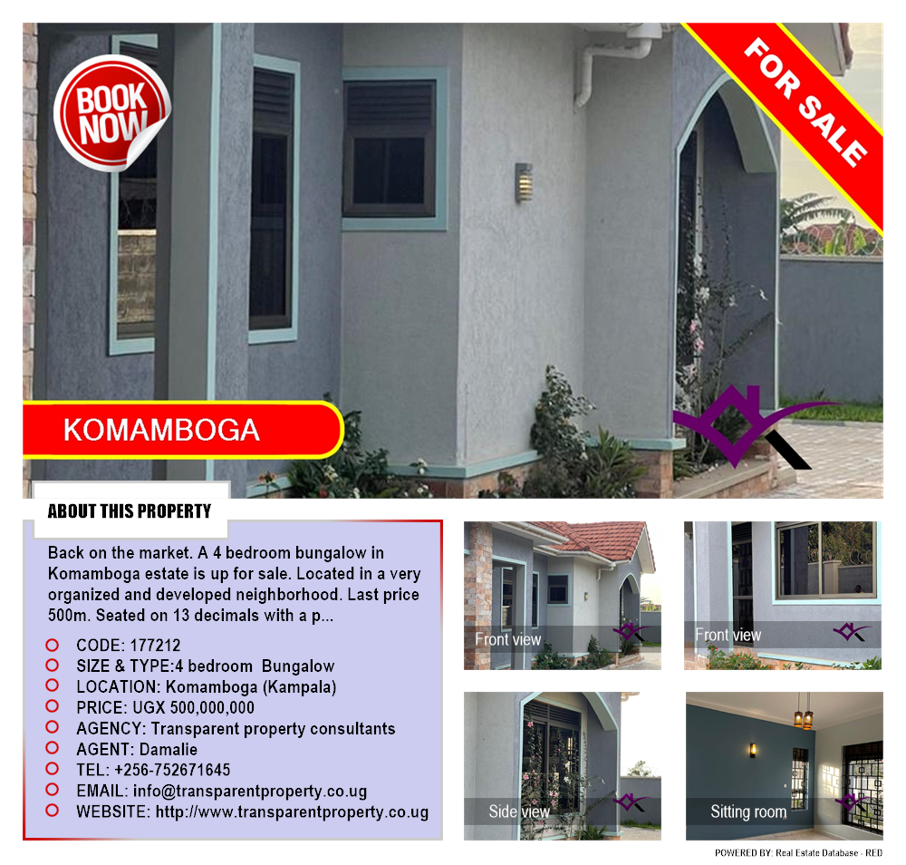 4 bedroom Bungalow  for sale in Komamboga Kampala Uganda, code: 177212