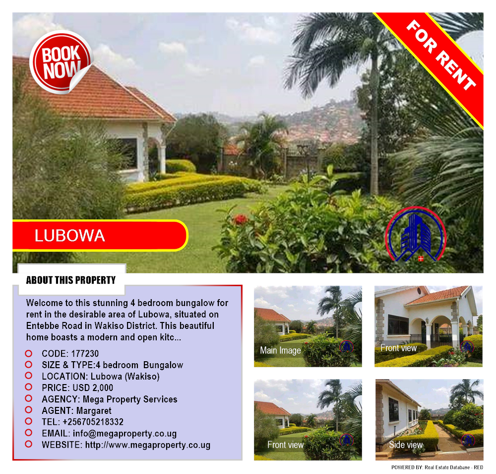 4 bedroom Bungalow  for rent in Lubowa Wakiso Uganda, code: 177230