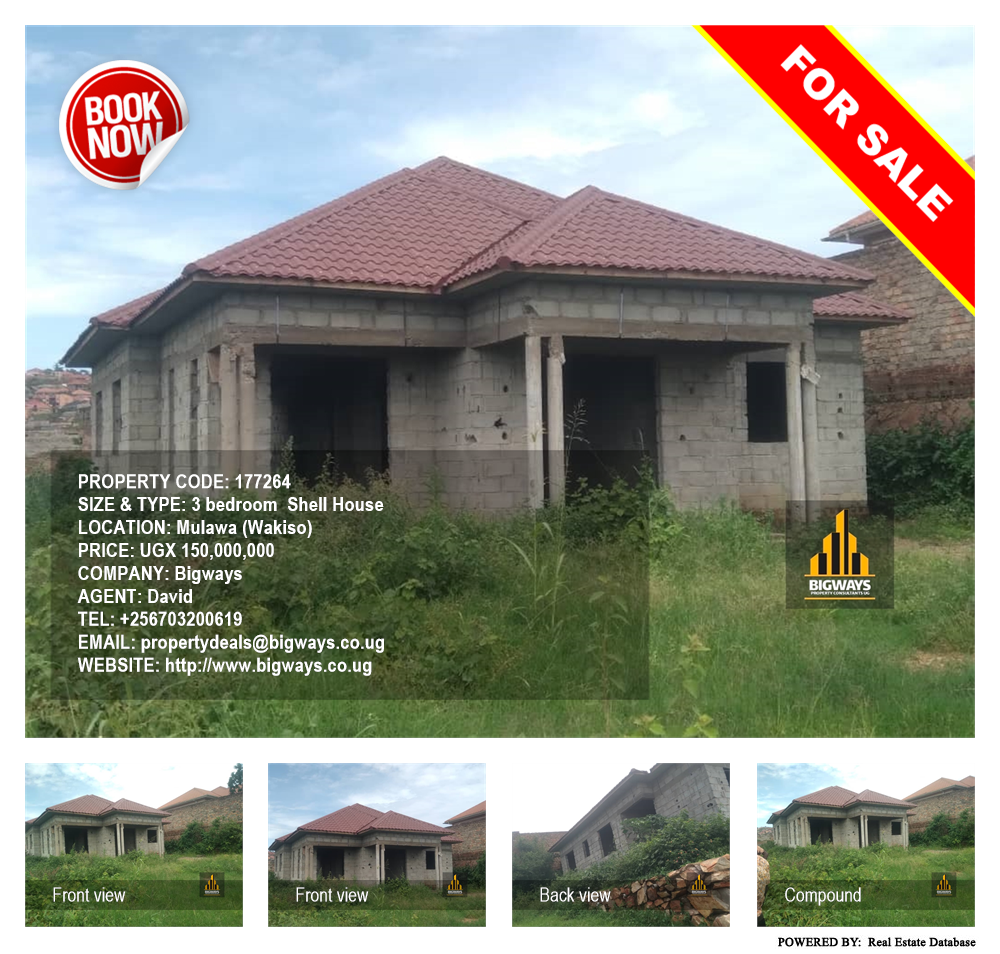 3 bedroom Shell House  for sale in Mulawa Wakiso Uganda, code: 177264