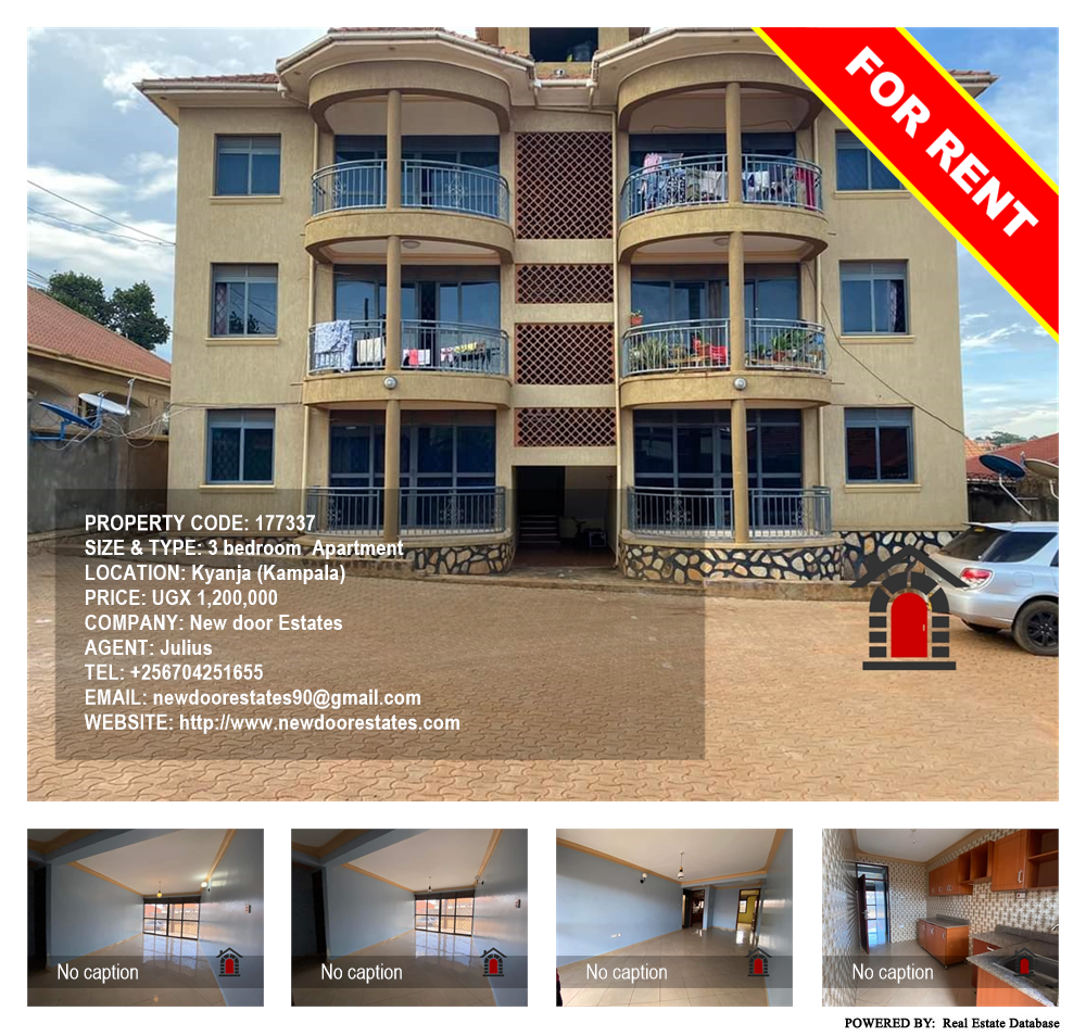 3 bedroom Apartment  for rent in Kyanja Kampala Uganda, code: 177337