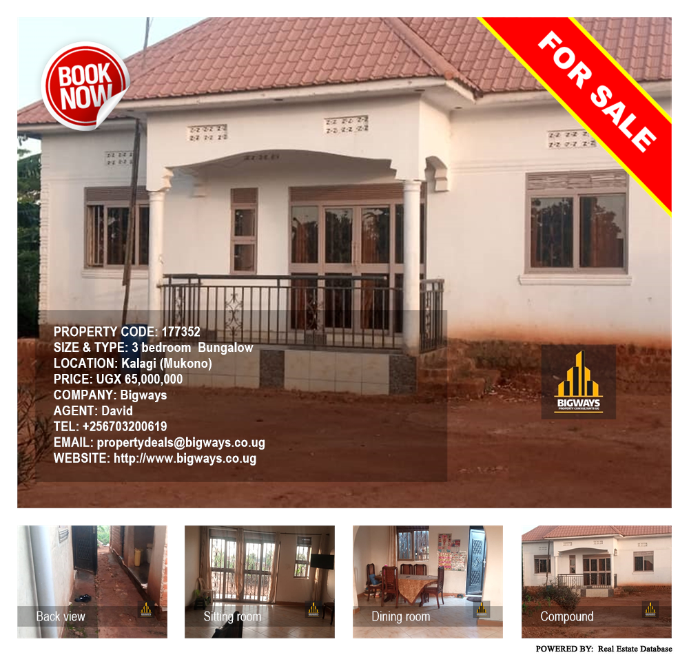 3 bedroom Bungalow  for sale in Kalagi Mukono Uganda, code: 177352