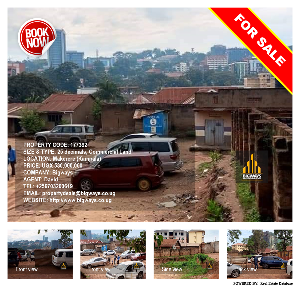 Commercial Land  for sale in Makerere Kampala Uganda, code: 177392