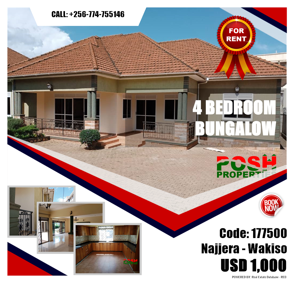 4 bedroom Bungalow  for rent in Najjera Wakiso Uganda, code: 177500