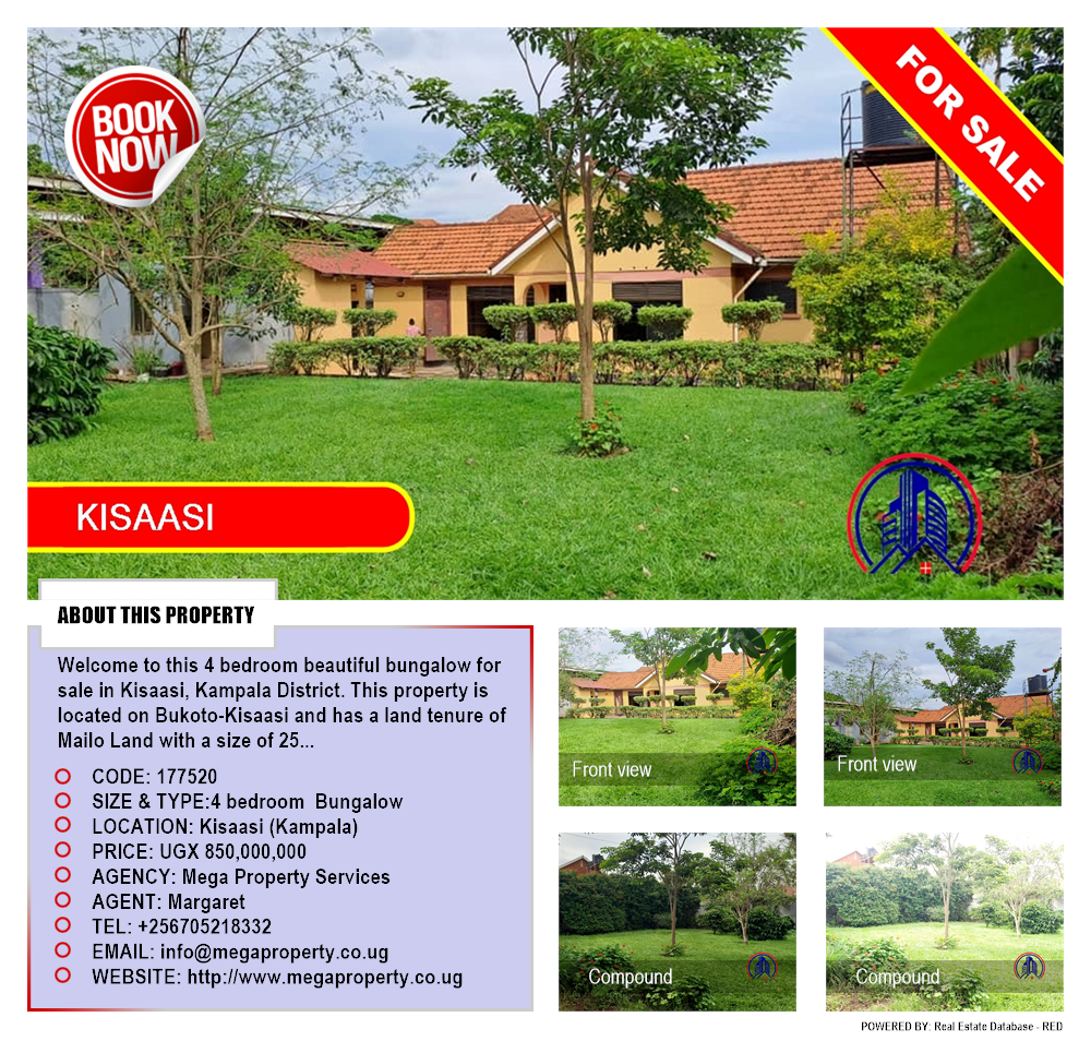 4 bedroom Bungalow  for sale in Kisaasi Kampala Uganda, code: 177520