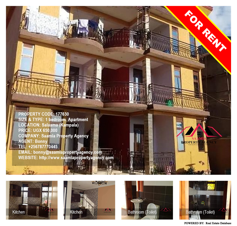 1 bedroom Apartment  for rent in Salaama Kampala Uganda, code: 177630