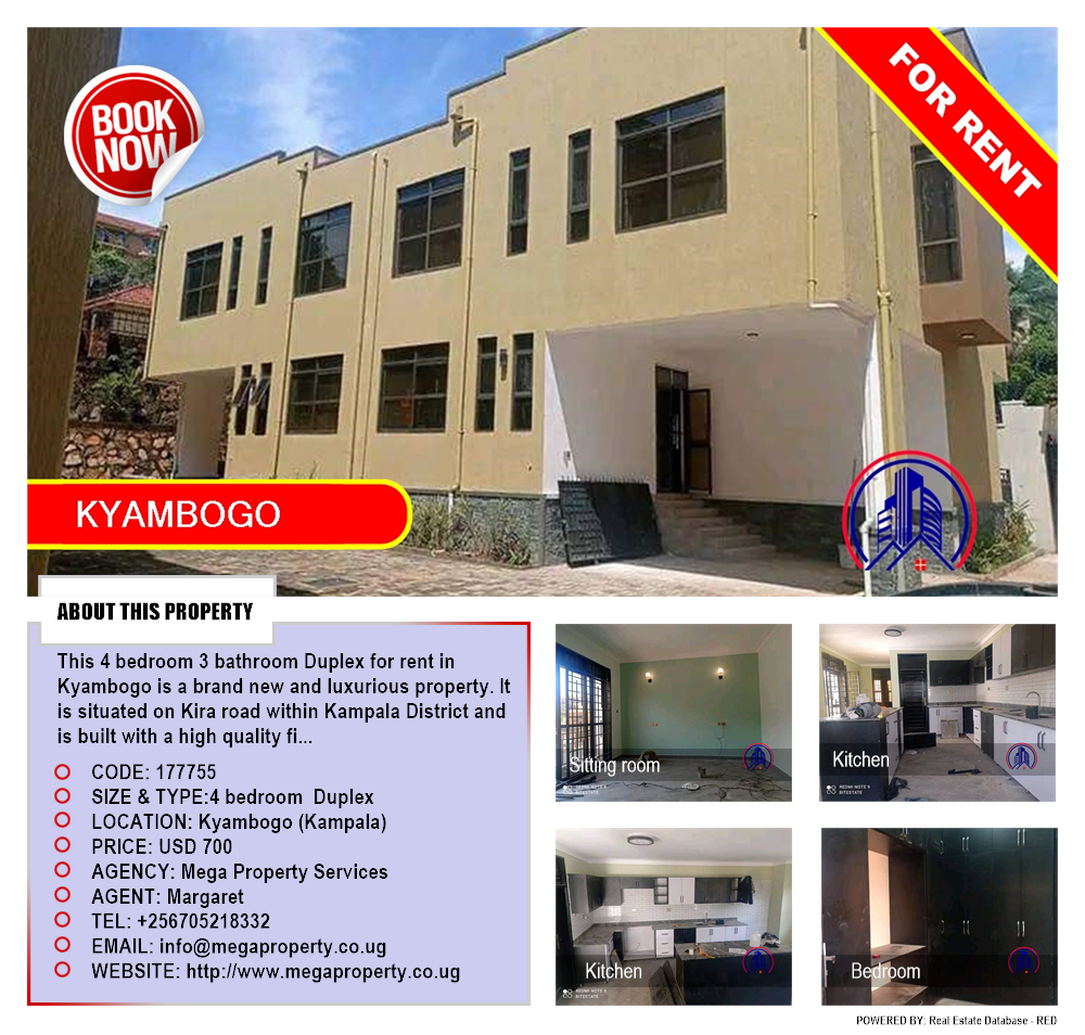 4 bedroom Duplex  for rent in Kyambogo Kampala Uganda, code: 177755