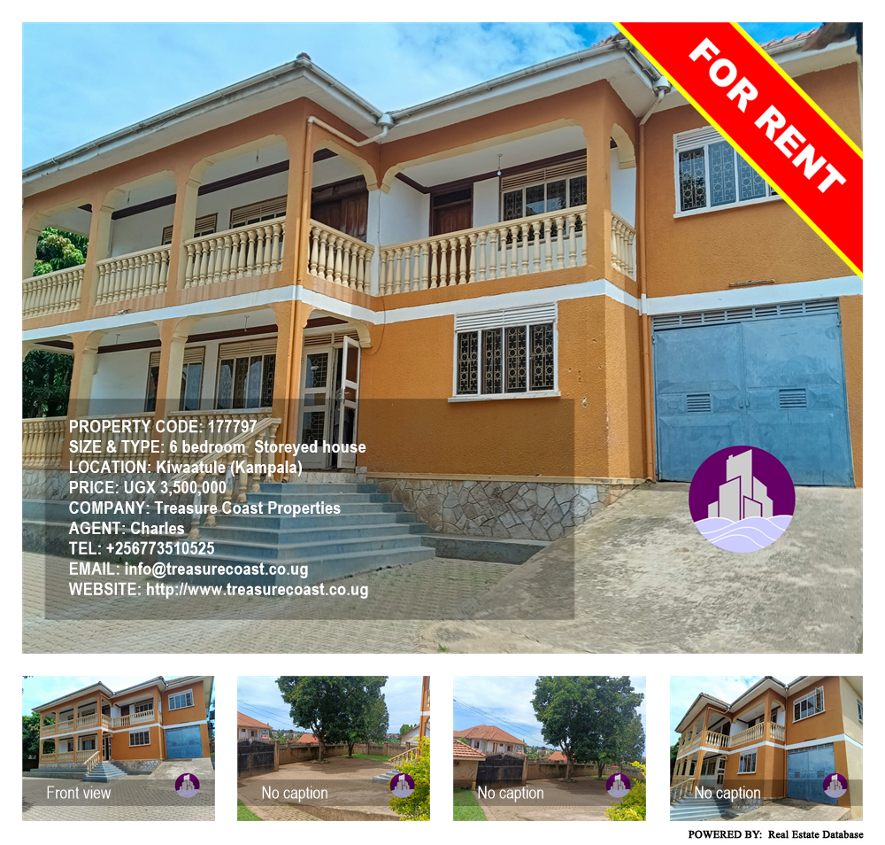 6 bedroom Storeyed house  for rent in Kiwaatule Kampala Uganda, code: 177797