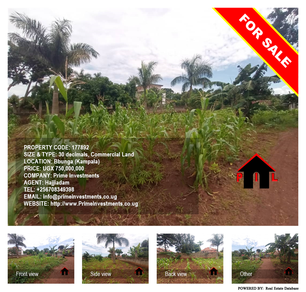 Commercial Land  for sale in Bbunga Kampala Uganda, code: 177892
