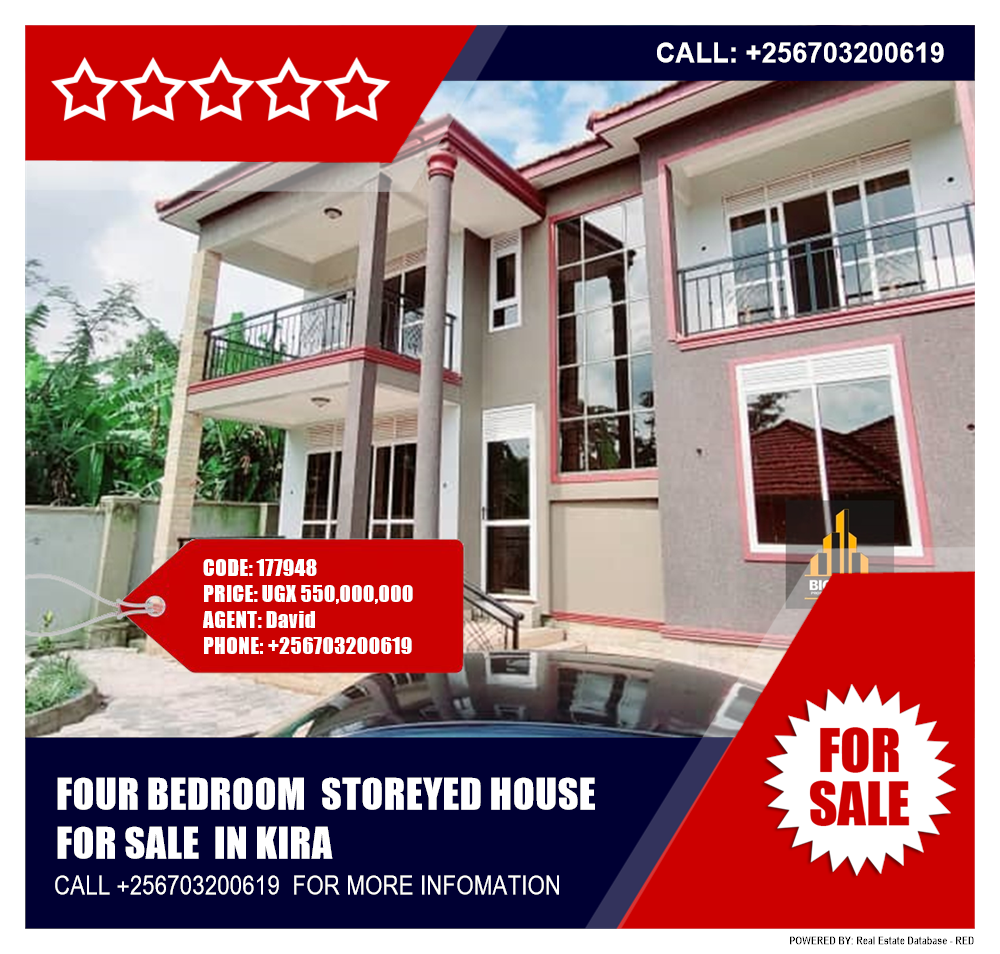 4 bedroom Storeyed house  for sale in Kira Wakiso Uganda, code: 177948
