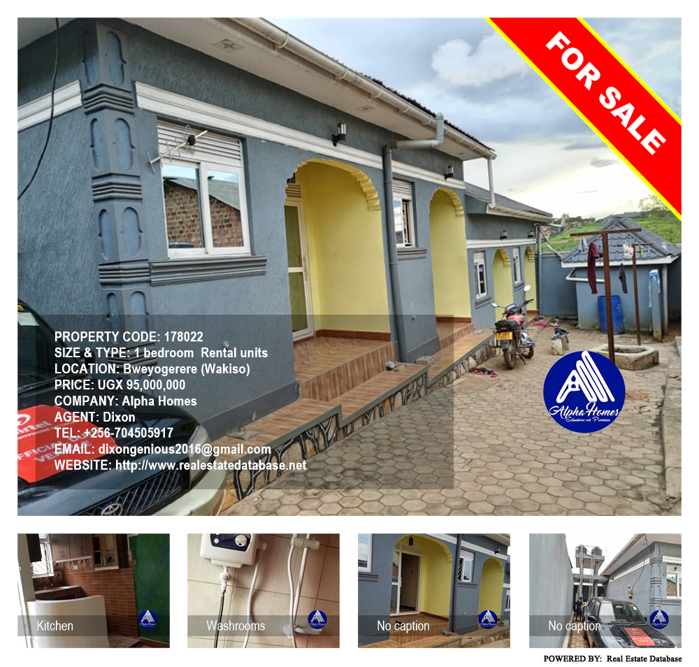 1 bedroom Rental units  for sale in Bweyogerere Wakiso Uganda, code: 178022