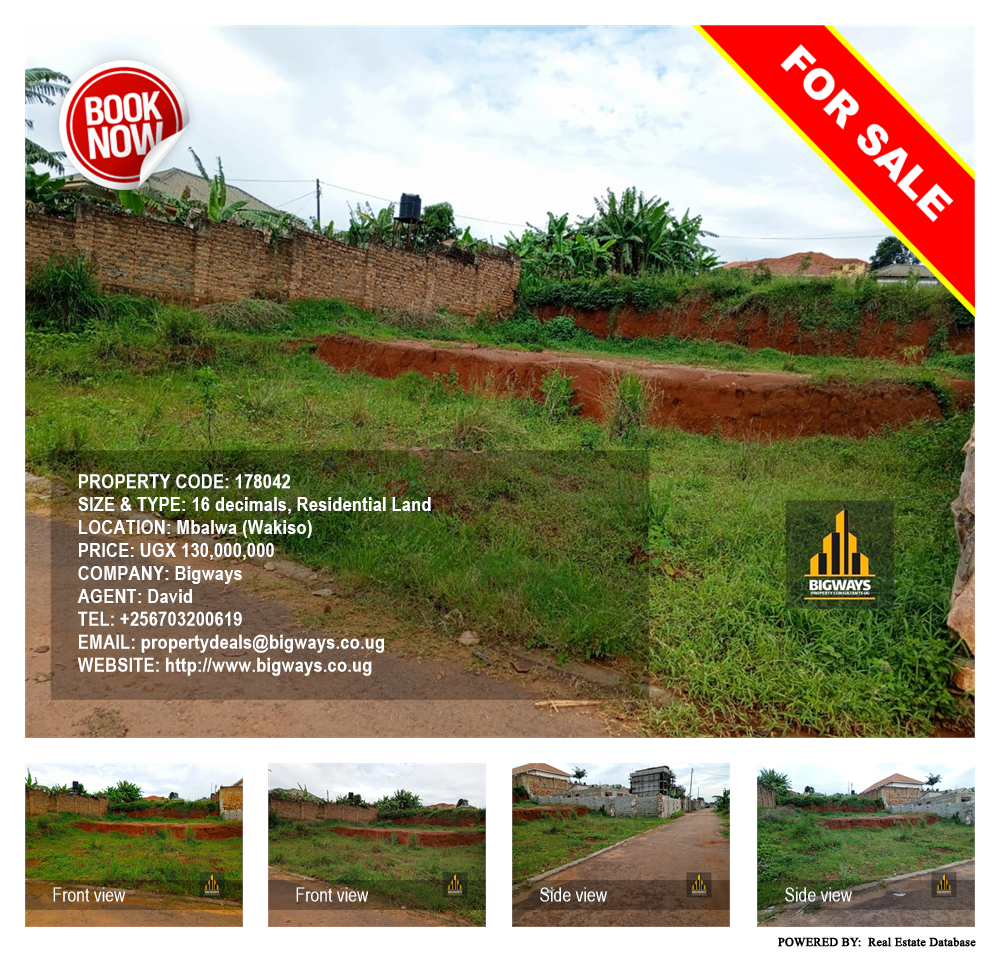 Residential Land  for sale in Mbalwa Wakiso Uganda, code: 178042