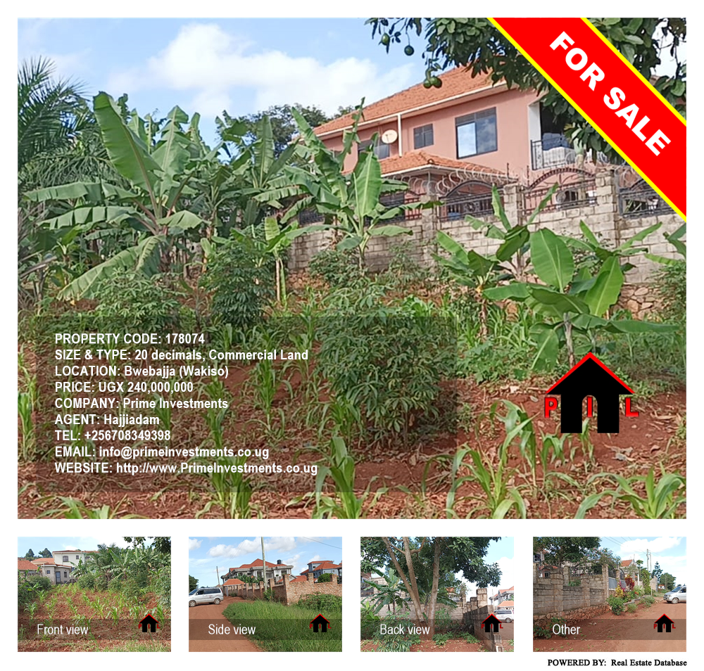 Commercial Land  for sale in Bwebajja Wakiso Uganda, code: 178074