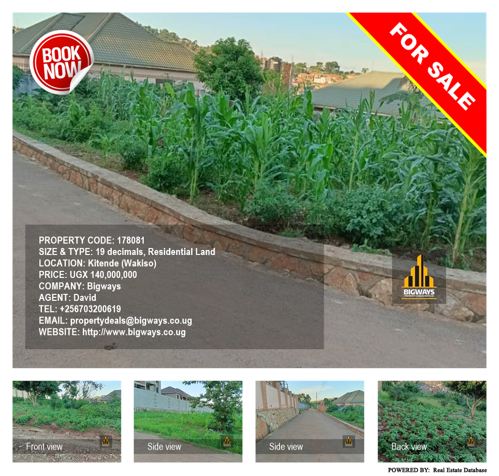 Residential Land  for sale in Kitende Wakiso Uganda, code: 178081