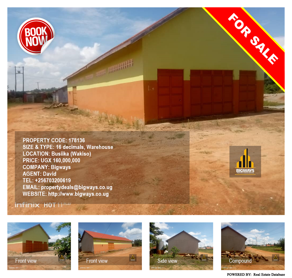 Warehouse  for sale in Busiika Wakiso Uganda, code: 178136