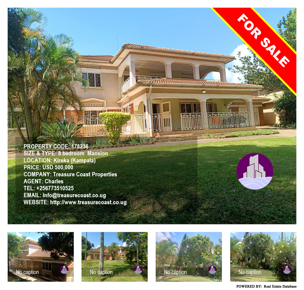 8 bedroom Mansion  for sale in Kireka Kampala Uganda, code: 178236